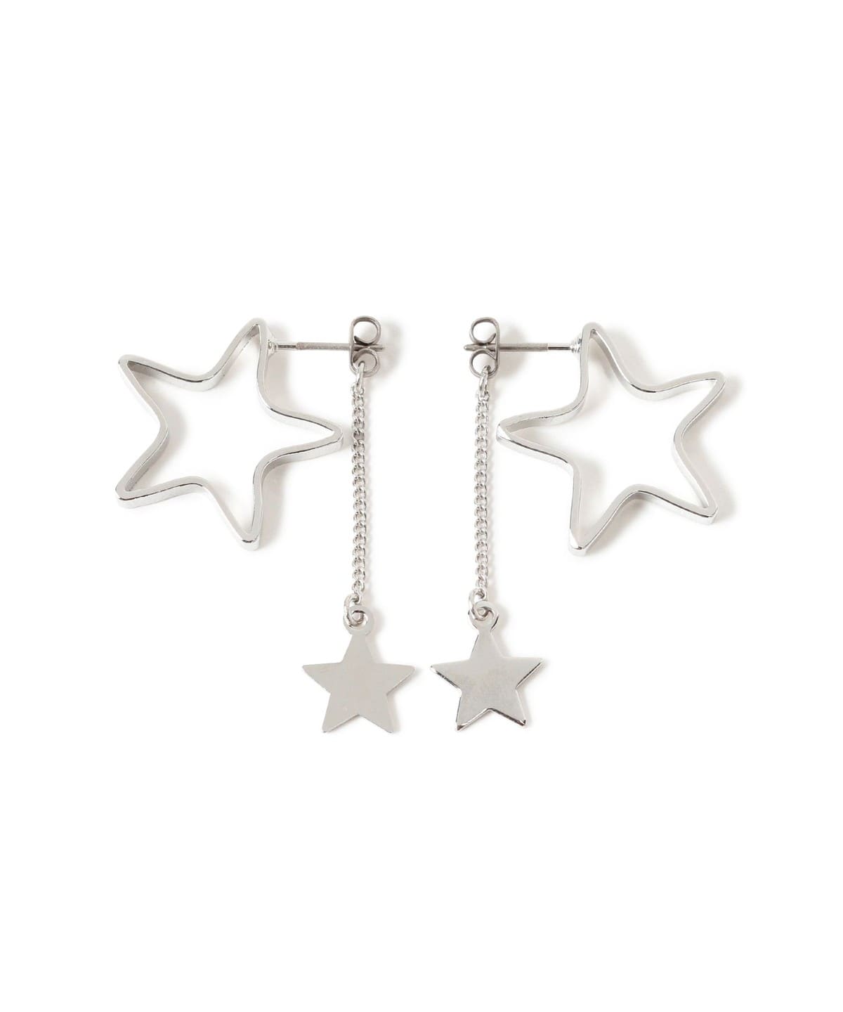 ダブル スター チャーム ピアス アクセサリー WOMEN SILVER ONE SIZE ダブル スター チャーム ピアス アクセサリー WOMEN SILVER ONE SIZE