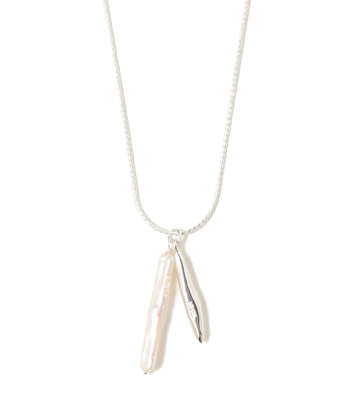 シルバー 淡水パール バー ネックレス アクセサリー WOMEN SILVER ONE SIZE シルバー 淡水パール バー ネックレス アクセサリー WOMEN SILVER ONE SIZE