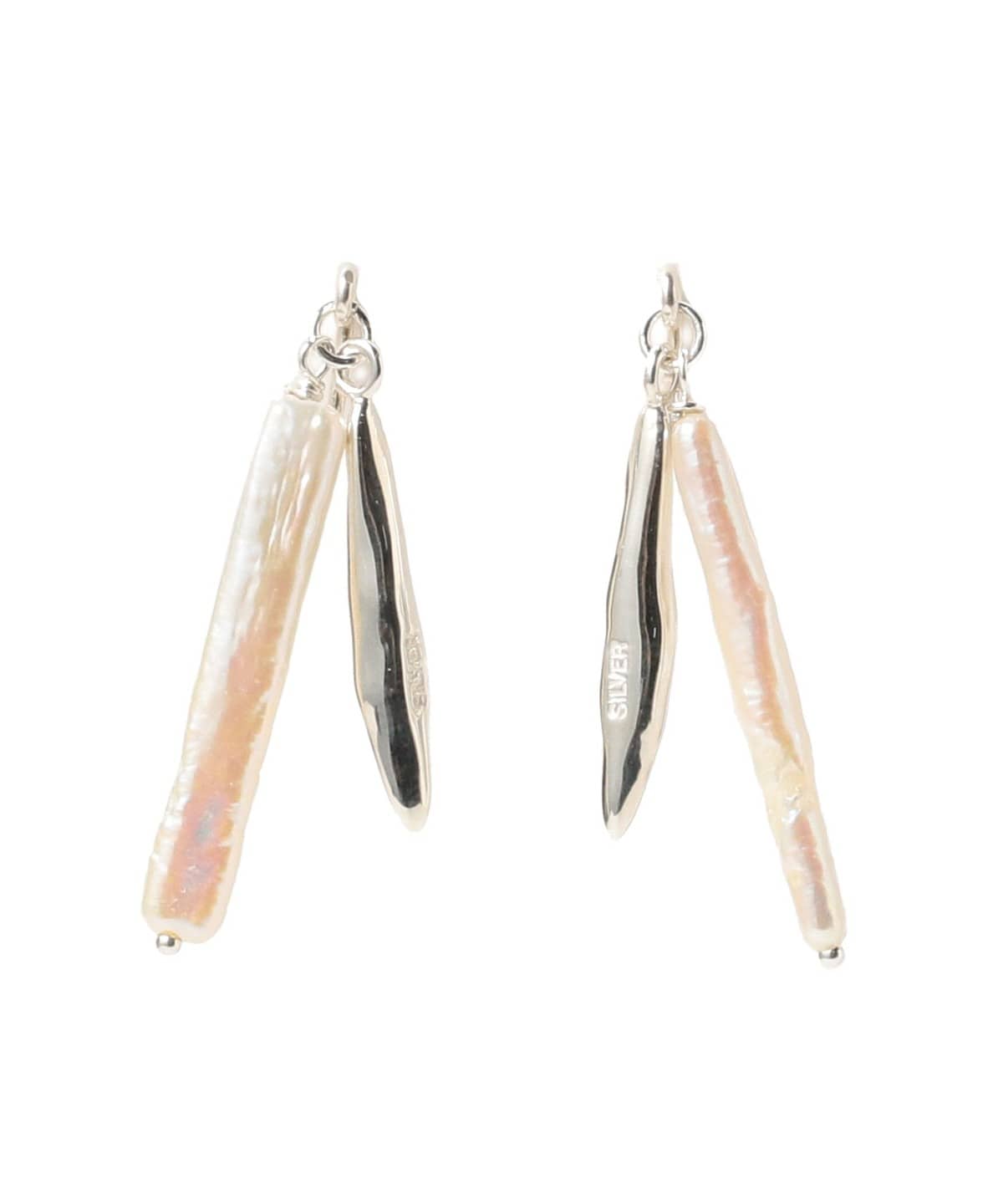 シルバー 淡水パール バー ピアス アクセサリー WOMEN SILVER ONE SIZE シルバー 淡水パール バー ピアス アクセサリー WOMEN SILVER ONE SIZE