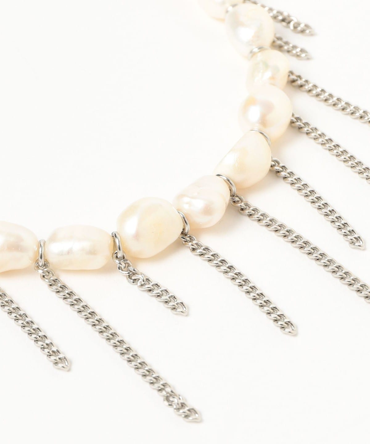 Ray BEAMS（レイ ビームス）フリンジチェーン 淡水パール ネックレス