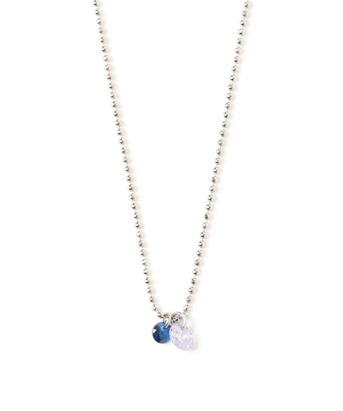 ダブル ストーン ネックレス アクセサリー WOMEN SILVER ONE SIZE ダブル ストーン ネックレス アクセサリー WOMEN SILVER ONE SIZE