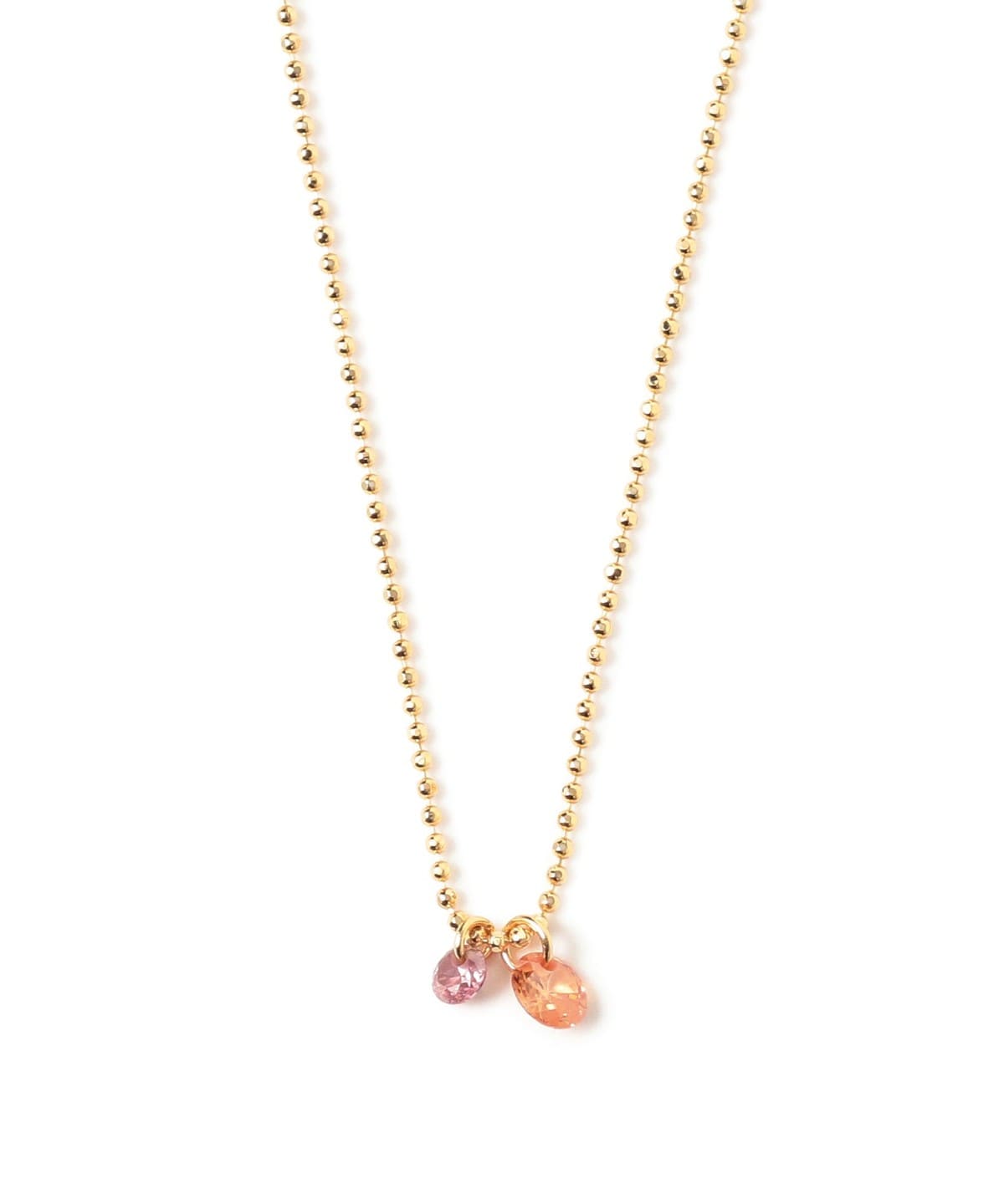 ダブル ストーン ネックレス アクセサリー WOMEN GOLD ONE SIZE ダブル ストーン ネックレス アクセサリー WOMEN GOLD ONE SIZE