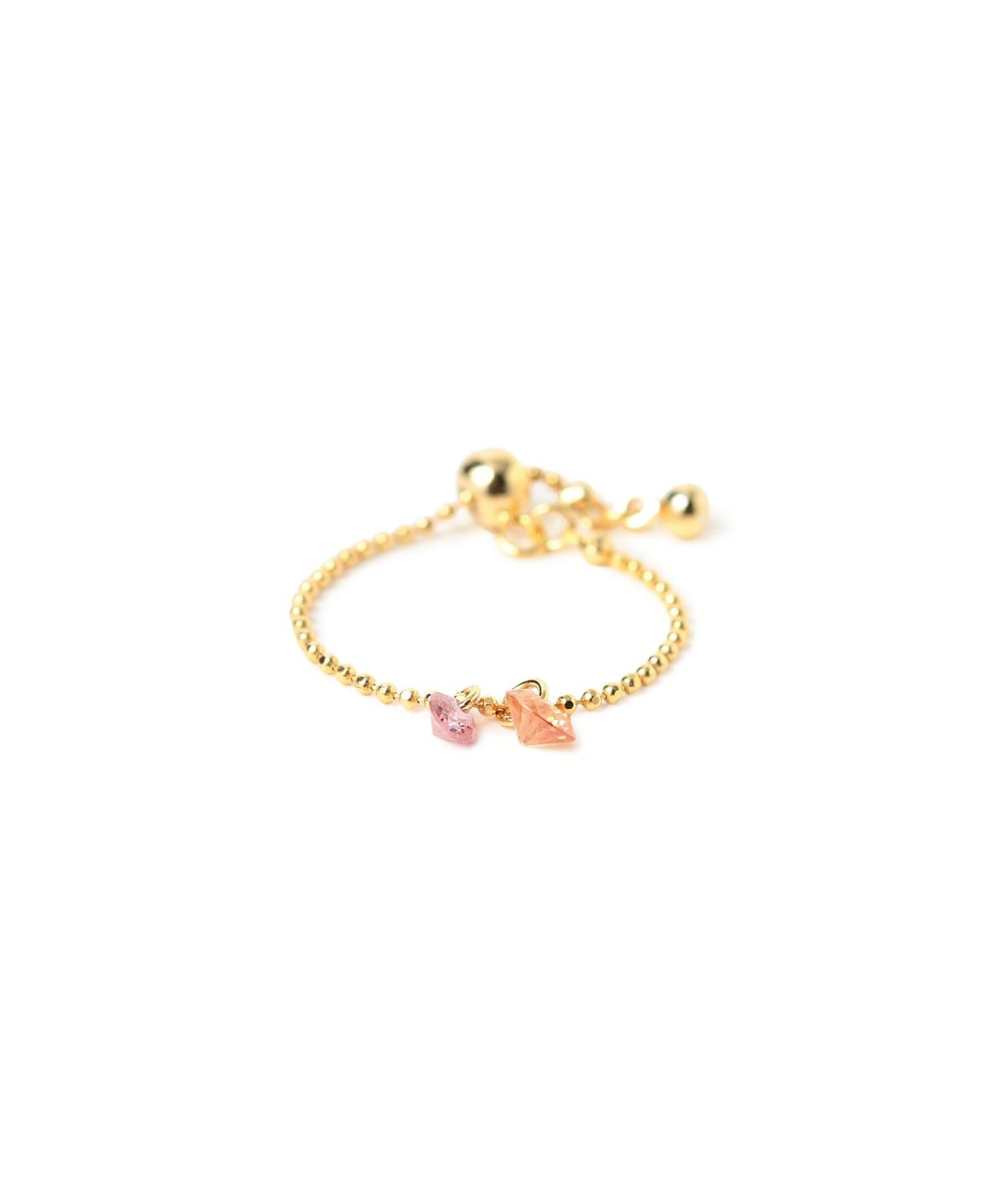 ダブル ストーン スライド リング アクセサリー WOMEN GOLD ONE SIZE ダブル ストーン スライド リング アクセサリー WOMEN GOLD ONE SIZE