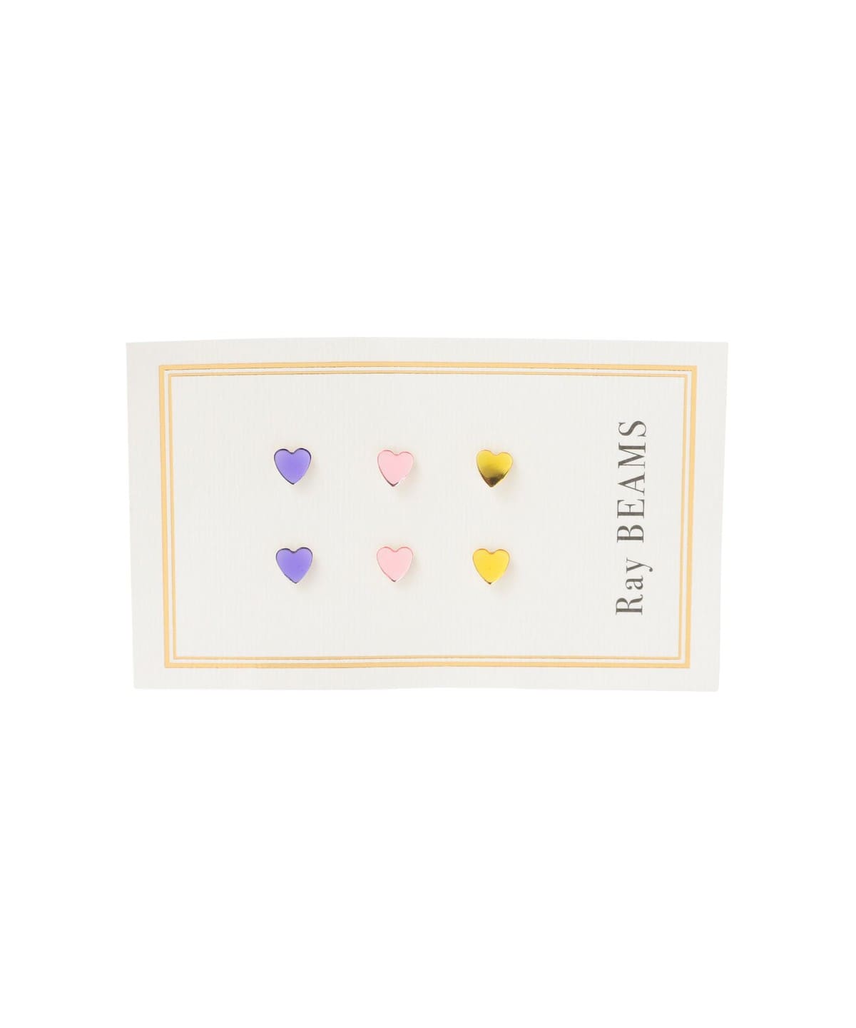 カラー ハート ピアス セット アクセサリー WOMEN PURPLE/PINK/YELLOW ONE SIZE カラー ハート ピアス セット アクセサリー WOMEN PURPLE/PINK/YELLOW ONE SIZE
