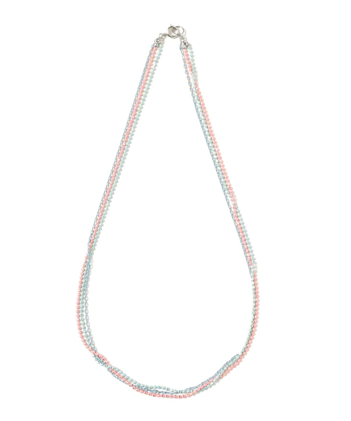 カラー 3チェーン ネックレス アクセサリー WOMEN PINK/BLUE ONE SIZE カラー 3チェーン ネックレス アクセサリー WOMEN PINK/BLUE ONE SIZE