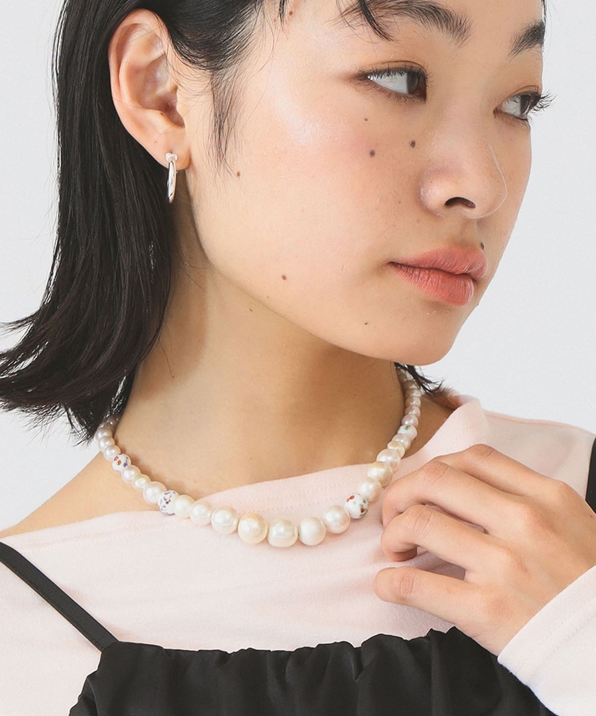 Ray BEAMS（レイ ビームス）ミックス パール ビーズ ネックレス