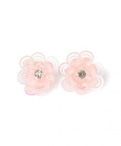 スパンコール フラワー ピアス