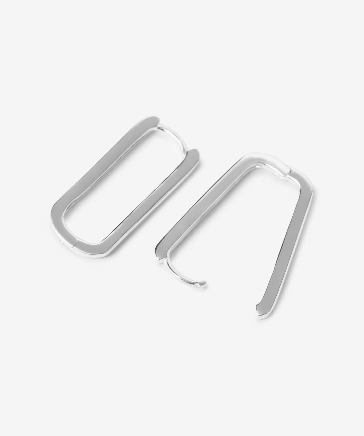Ray BEAMS（レイ ビームス）シルバー オーバル フープ ピアス 