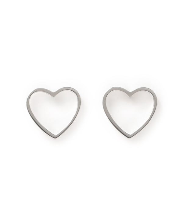 シルバー ライン ハート ピアス