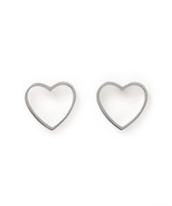 シルバー ライン ハート ピアス