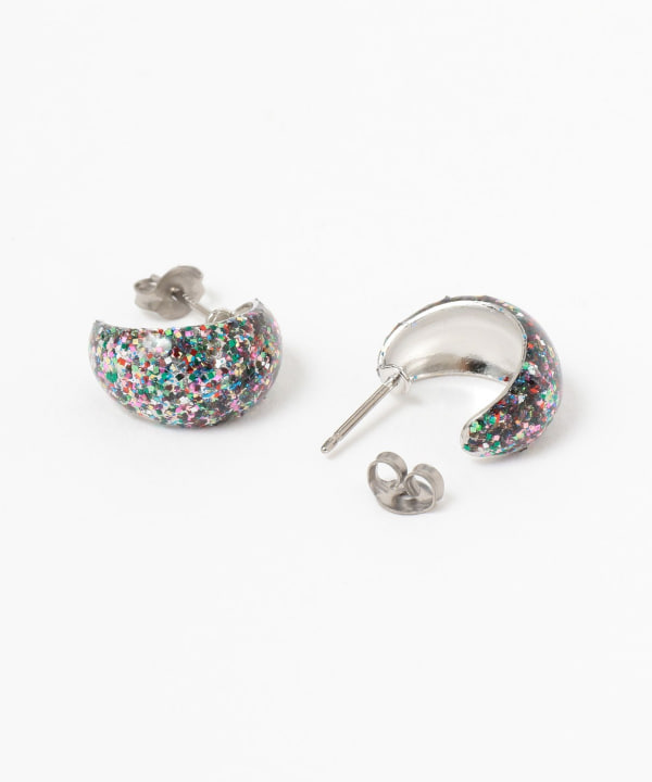 ラメ フープ ピアス
