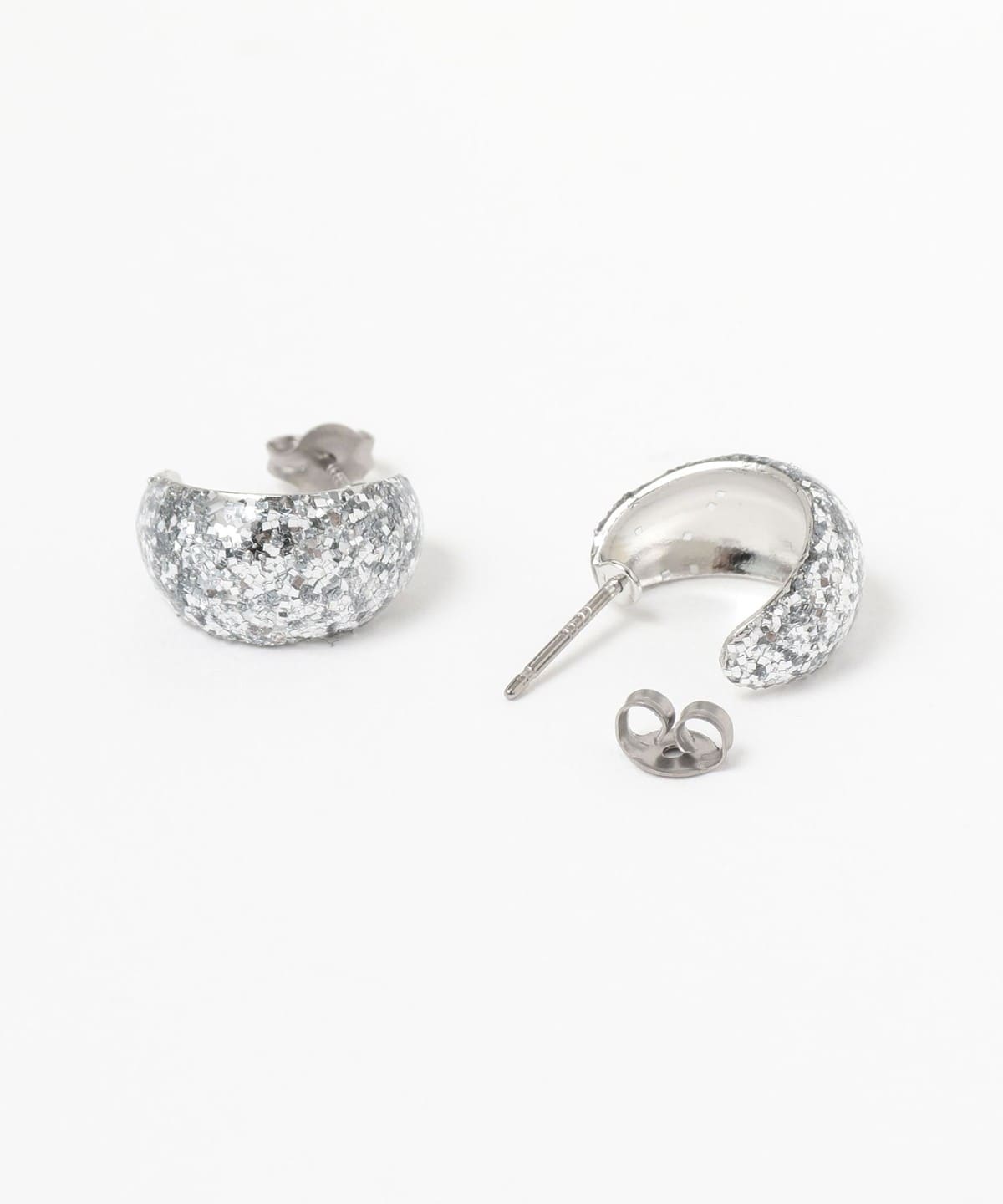 Ray BEAMS（レイ ビームス）ラメ フープ ピアス（アクセサリー ピアス