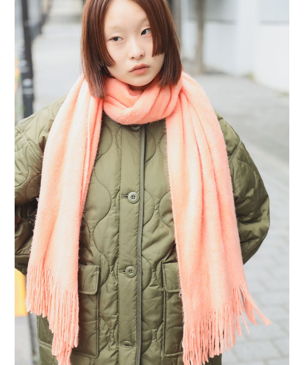 無地 カラー ロング マフラー ファッション雑貨 WOMEN SALMONPINK ONE SIZE 無地 カラー ロング マフラー ファッション雑貨 WOMEN SALMONPINK ONE SIZE