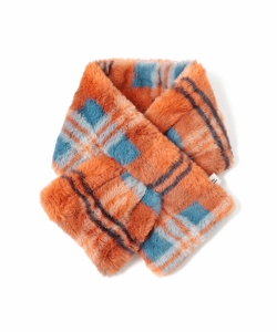 Ray BEAMS / チェック フェイクファー ティペット