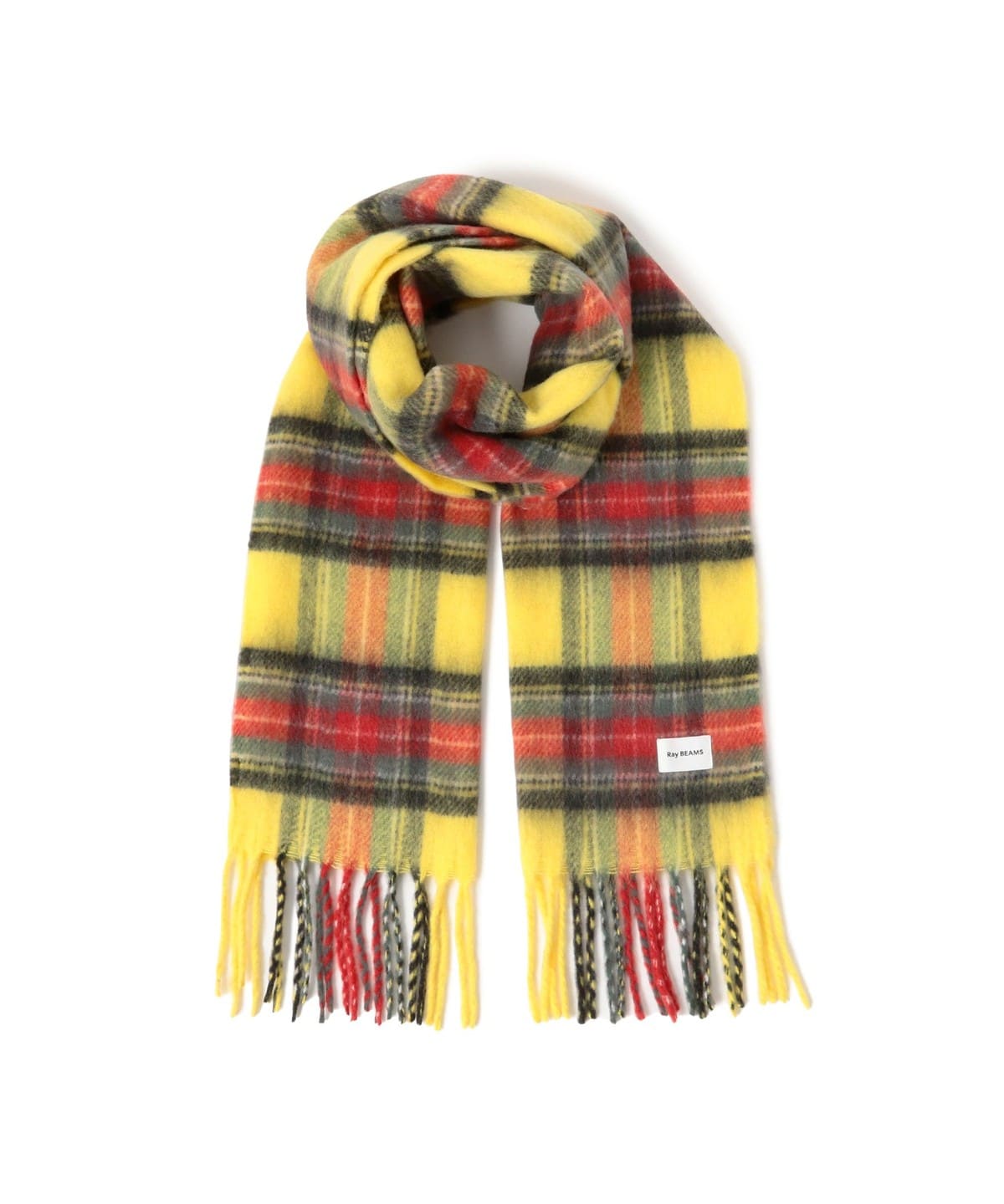 ビームスで購入　アルテア　Altea チェックマフラー　新品　イエロー ビームス アルテア Altea チェックマフラー イエロー ビームス