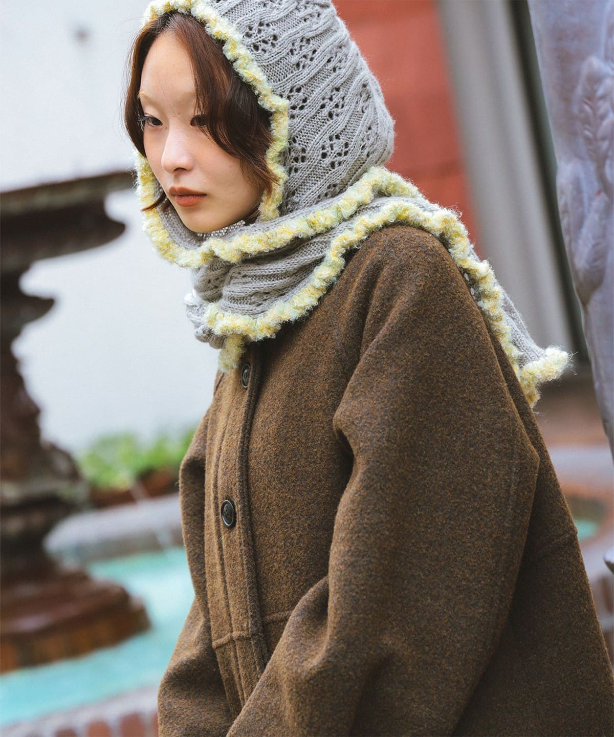 Ray BEAMS（レイ ビームス）フリル フード マフラー（ファッション雑貨