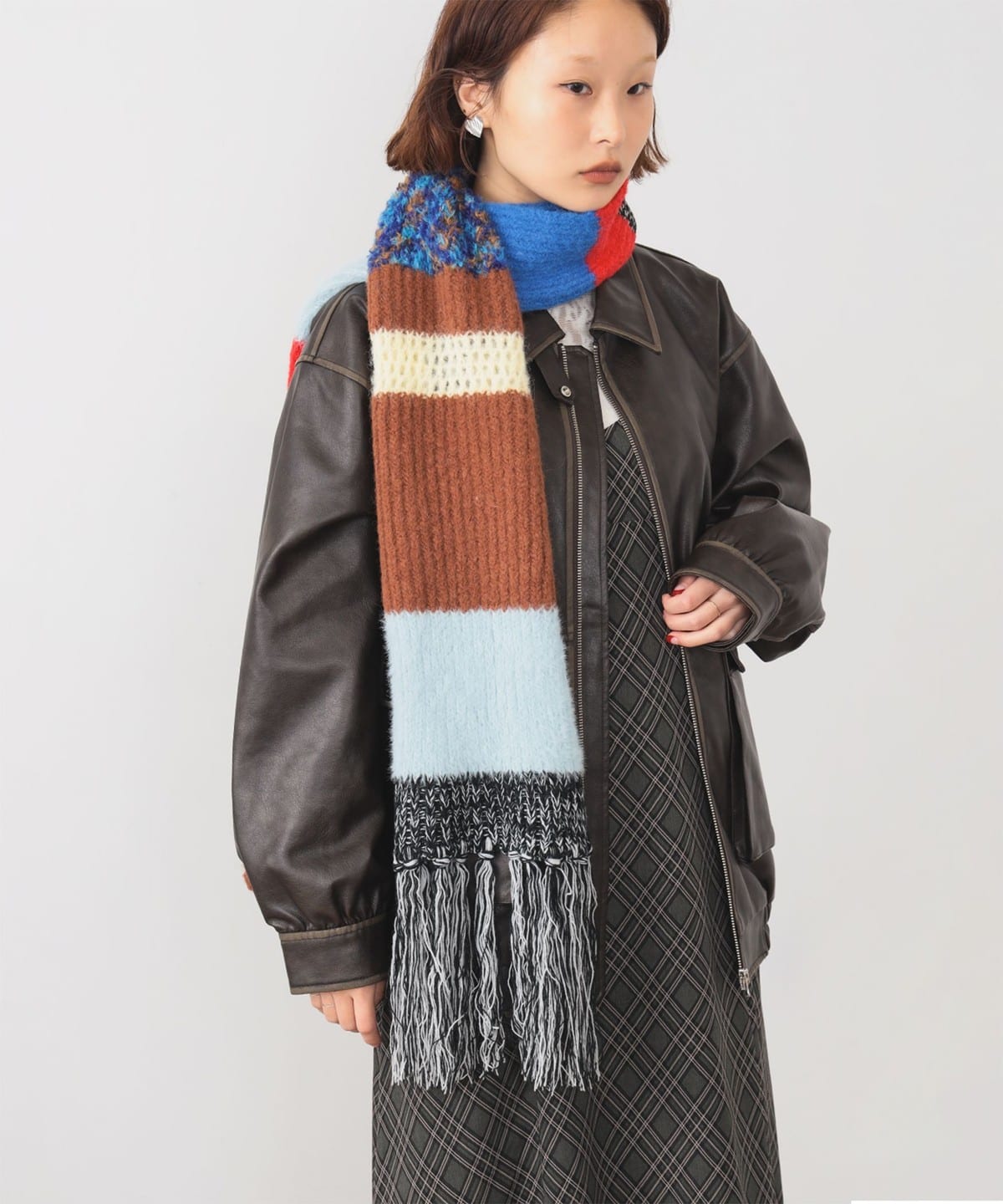 Ray BEAMS（レイ ビームス）ミックス ニット マフラー（ファッション