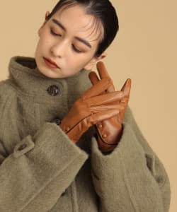 Ray BEAMS / レザー ボタン グローブ