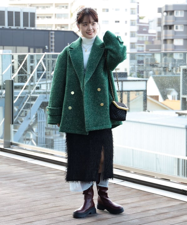 Ray BEAMS / キルト ボア リバーシブル コート BEAMS ルルメリーのリバーシブル キルトアウター Ray BEAMS アウター ボア