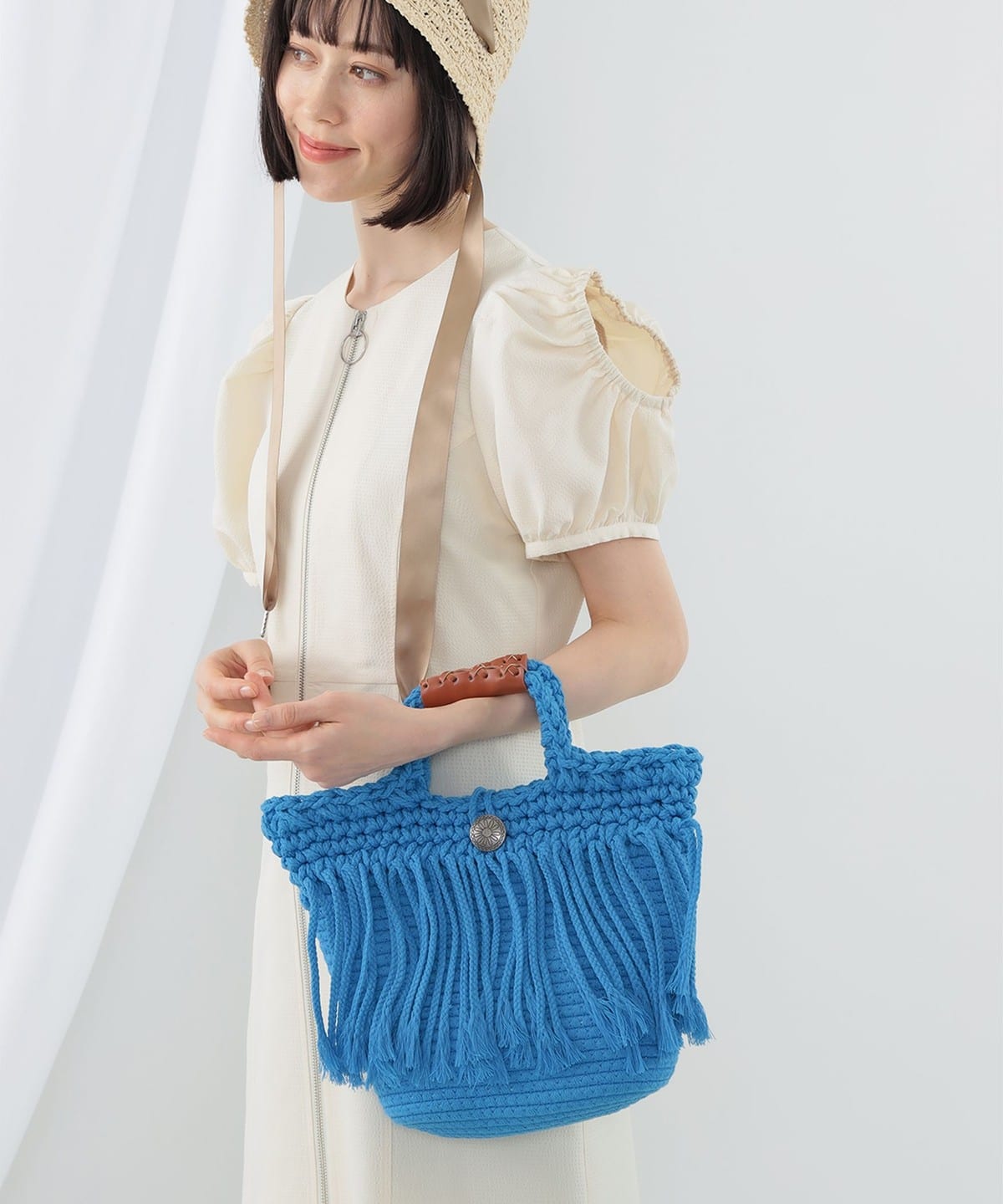 フリンジ バッグ バッグ WOMEN BLUE ONE SIZE フリンジ バッグ バッグ WOMEN BLUE ONE SIZE