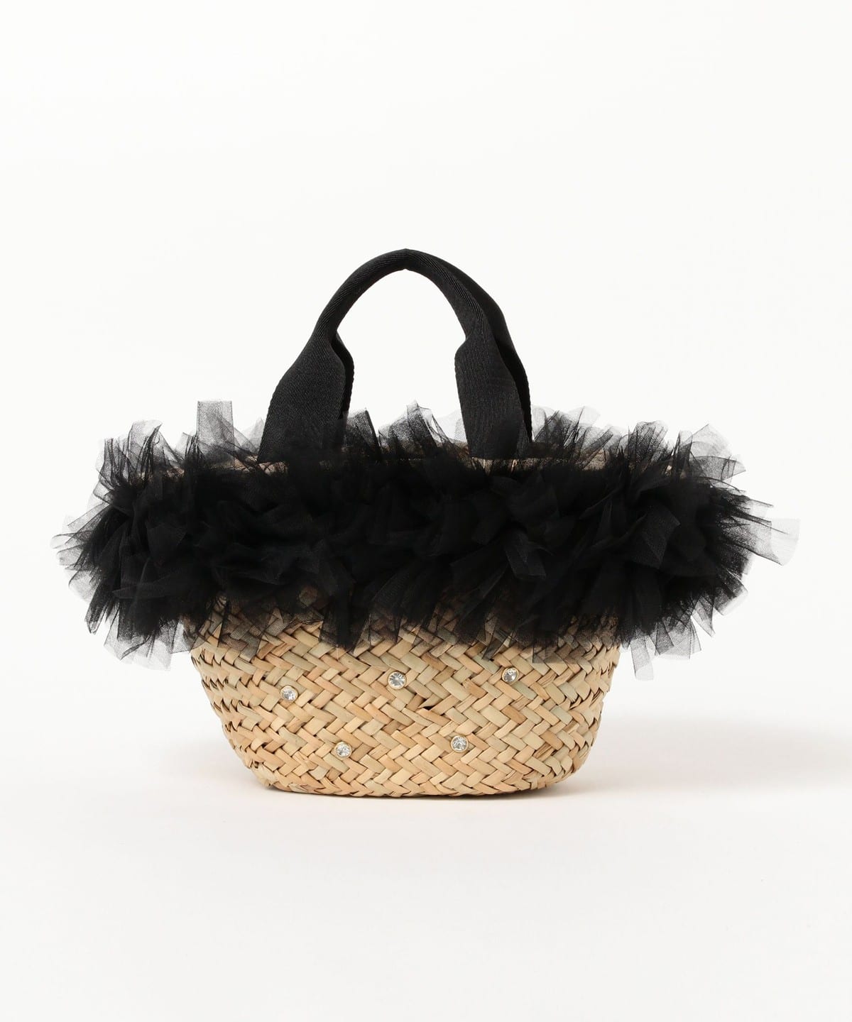 Ray BEAMS（レイ ビームス）フリル ビジュー カゴ バッグ