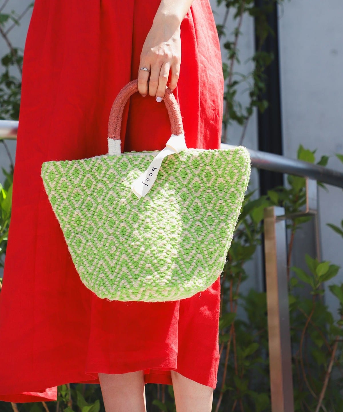 【別注】beej ビージ / ウーブン トートバッグ バッグ WOMEN Lt. GREEN ONE SIZE 【別注】beej ビージ / ウーブン トートバッグ バッグ WOMEN Lt. GREEN ONE SIZE