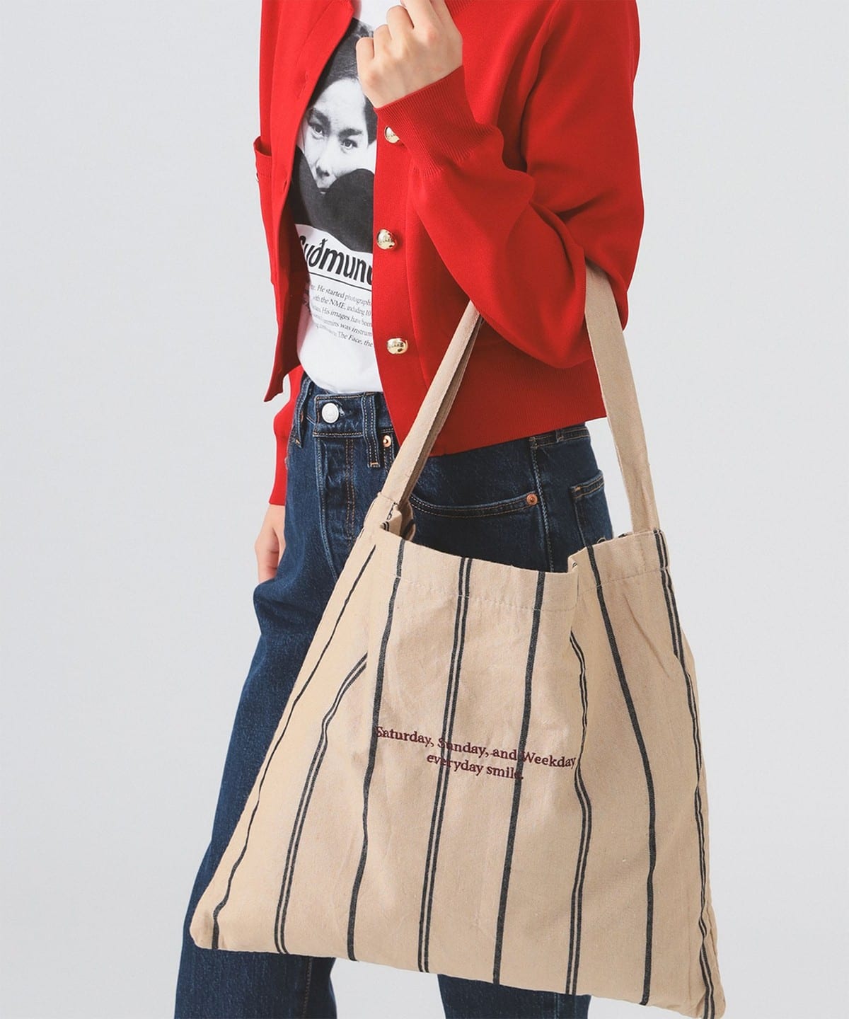 【WEB限定】beej ビージ / ワンショルダー バッグ ストライプ バッグ WOMEN BEIGE ONE SIZE 【WEB限定】beej ビージ / ワンショルダー バッグ ストライプ バッグ WOMEN BEIGE ONE SIZE