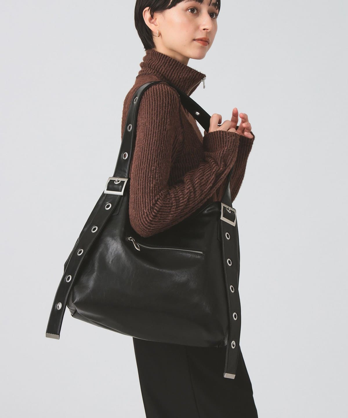 ベルテッド ショルダー バッグ バッグ WOMEN BLACK ONE SIZE ベルテッド ショルダー バッグ バッグ WOMEN BLACK ONE SIZE