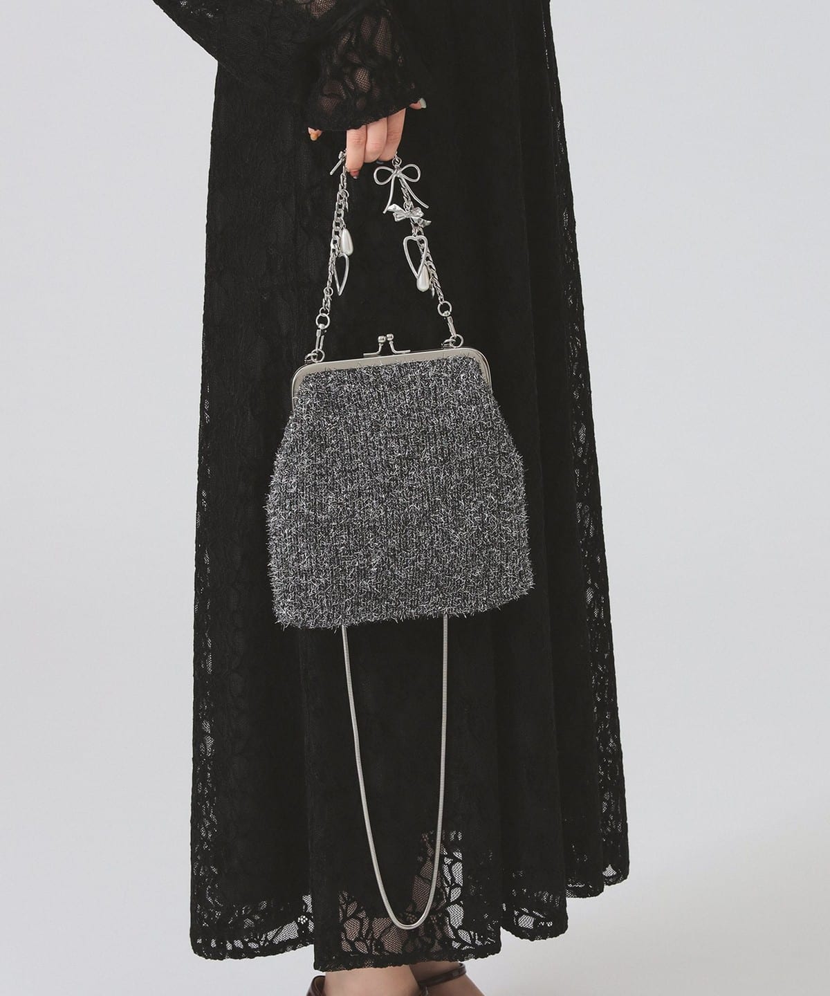【別注】Casselini キャセリーニ / シャイニーニット バッグ バッグ WOMEN BLACK ONE SIZE 【別注】Casselini キャセリーニ / シャイニーニット バッグ バッグ WOMEN BLACK ONE SIZE