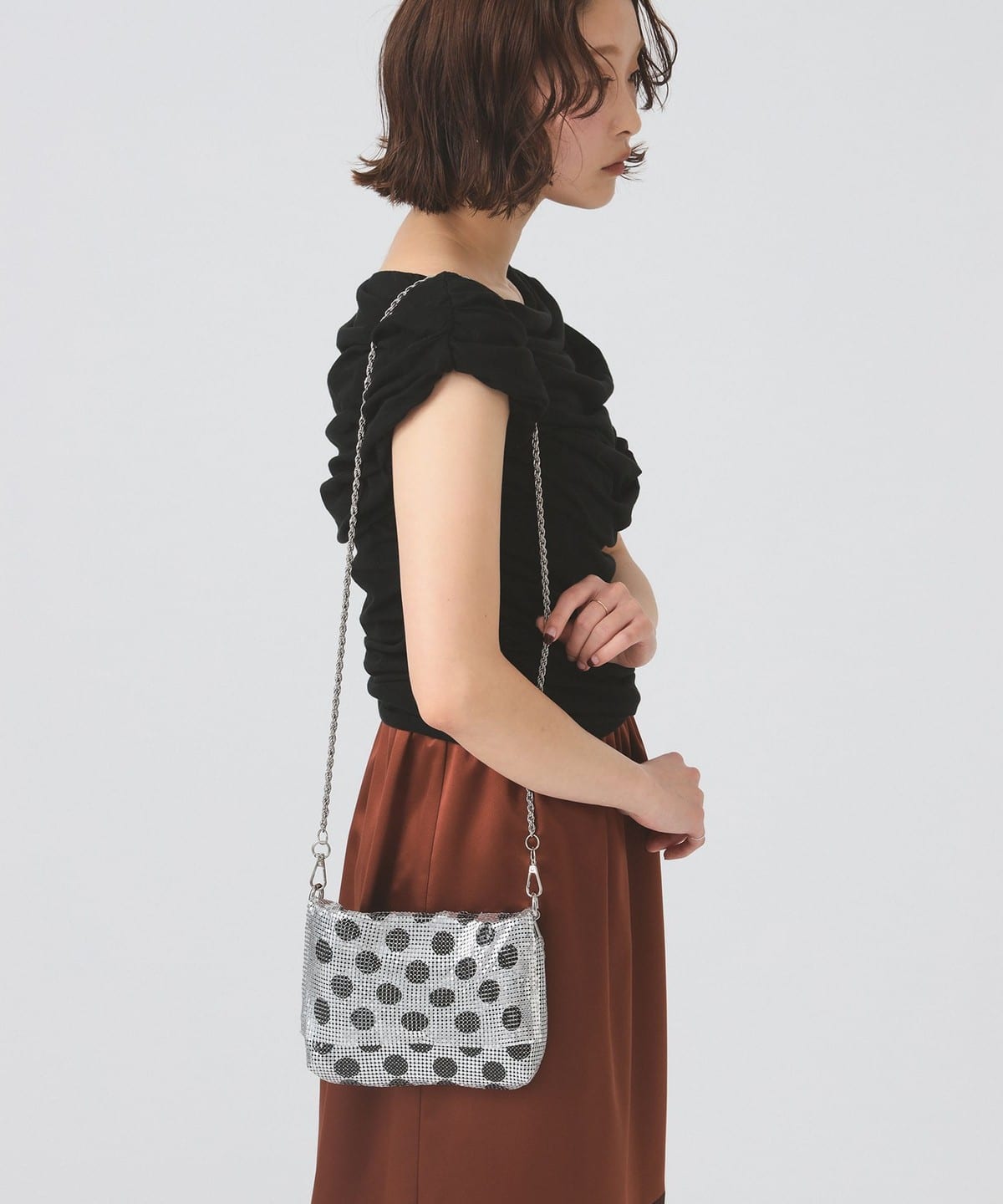 Ray BEAMS（レイ ビームス）メタル メッシュ チェーン バッグ（バッグ