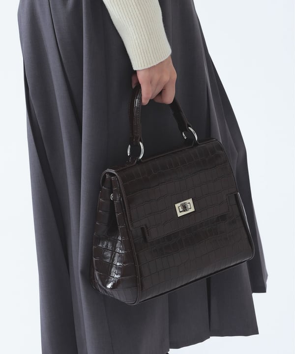 Crocodile flap bag