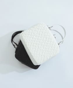 【+10%ポイントUP】ウェーブ ポリウレタン スクエア バッグ