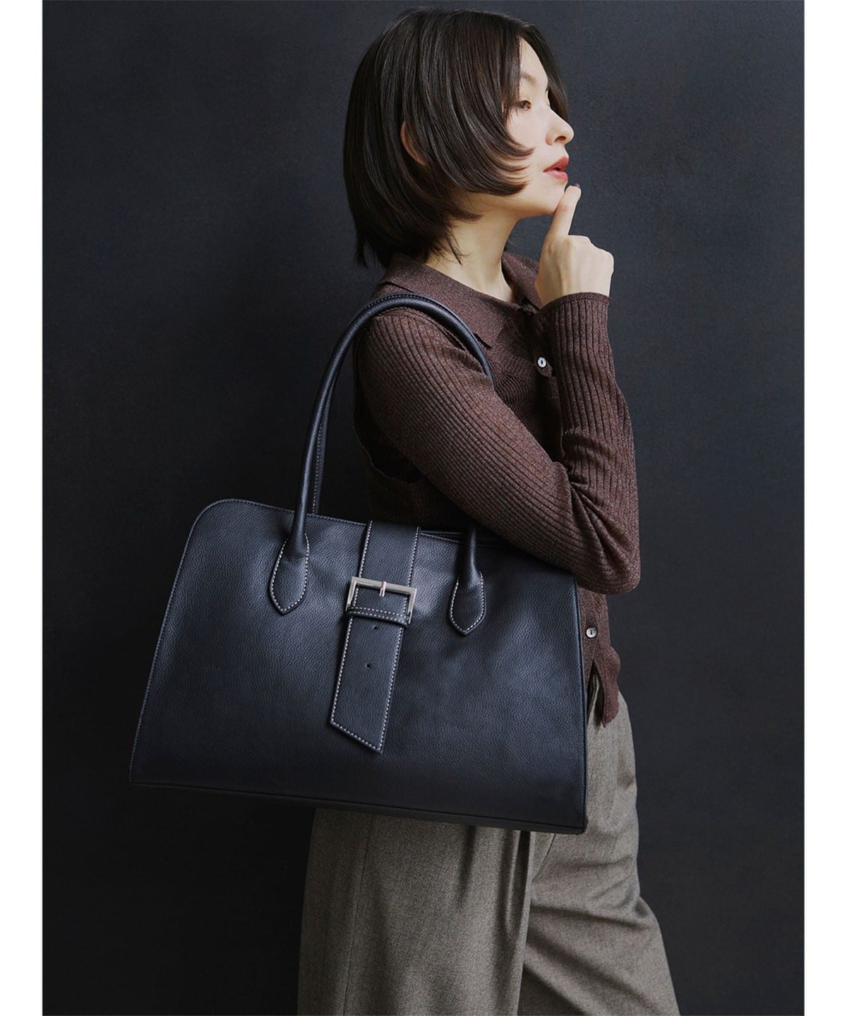 RBS アールビーエス / ベルテッド トート バッグ バッグ WOMEN BLACK ONE SIZE RBS アールビーエス / ベルテッド トート バッグ バッグ WOMEN BLACK ONE SIZE