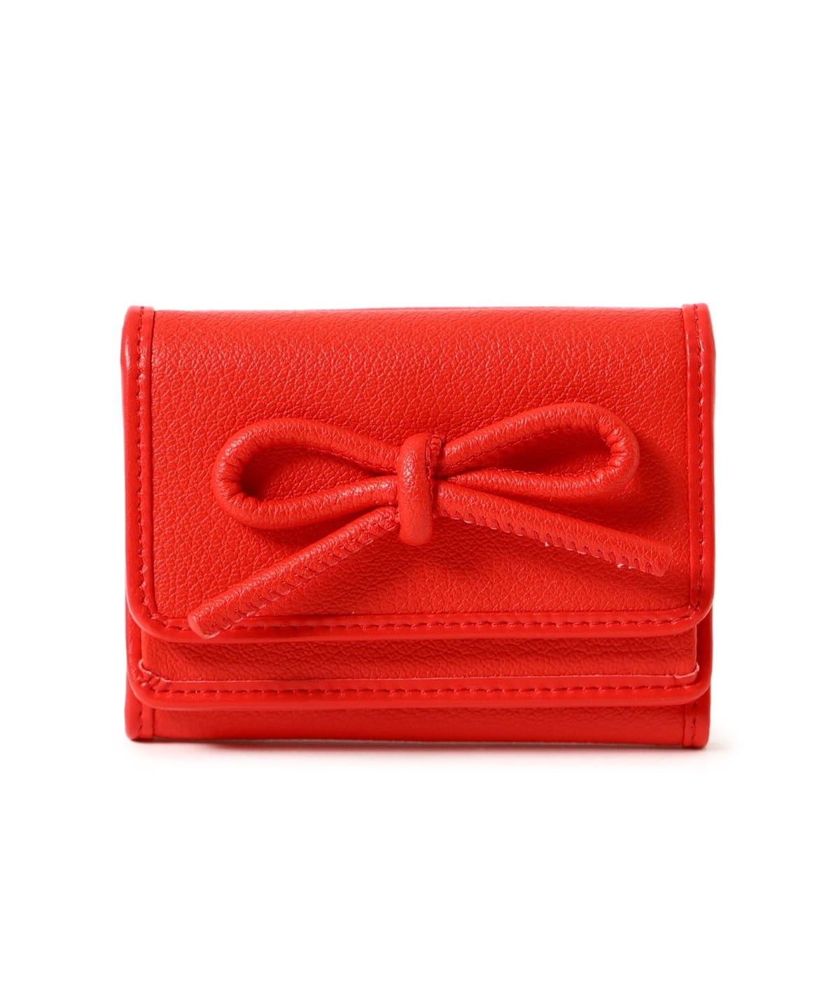 【WEB限定】Hashibami ハシバミ / レザー リボン 3つ折り 財布 財布・小物 WOMEN RED ONE SIZE