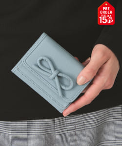 【+15%ポイントUP】【WEB限定】Hashibami / レザー リボン 3つ折り 財布