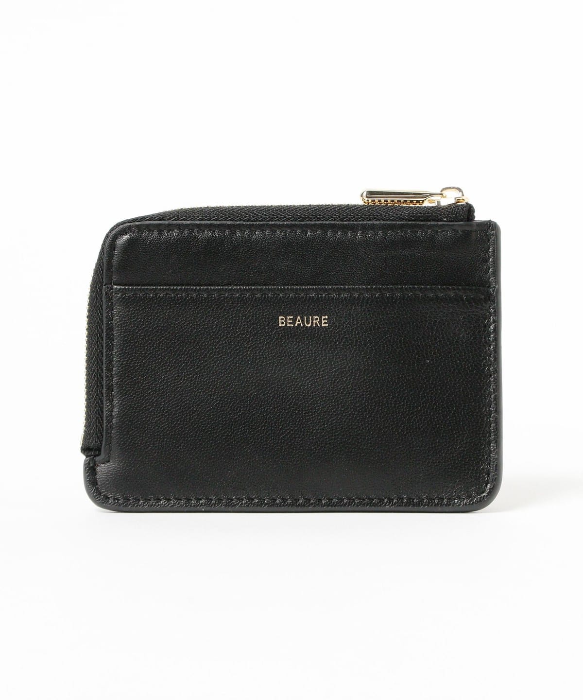 BEAURE ヴュレ Ray BEAMS レイビームス  別注 財布 ウォレット 22秋冬 ブラック ホワイト 黒 白 FREE 二つ折り がま口 チェッカー レザー 羊革 コンパクト かっこいい おしゃれ シンプル ギフト プレゼント  【レディース】 Ray BEAMS（レイ ビームス）【別注】BEAURE / ジップ ウォレット（財布
