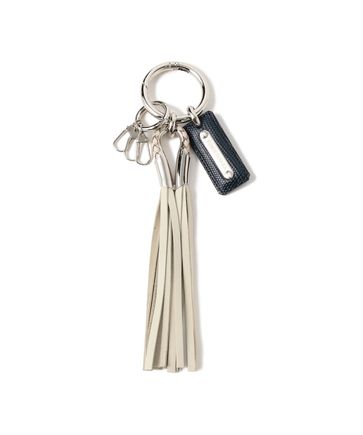 FUMIE TANAKA タッセル キーホルダー ホワイト Ray BEAMS（レイ ビームス）FUMIE＝TANAKA / Leather Tassel Chain