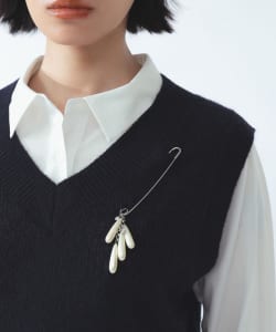 ドロップ パール ビッグ ブローチ