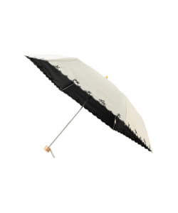 Ray BEAMS / フチ 花刺繍 折りたたみ 日傘