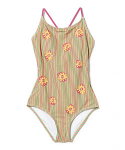 PISCESS / Flower Stripe One-Piece Swimsuit