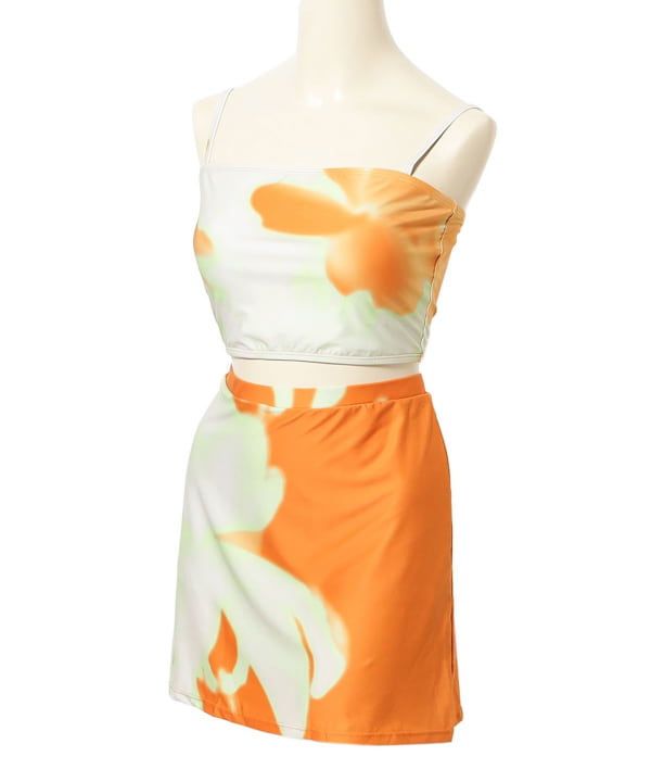 PISCESS / Flower Tube Top Skirt Set