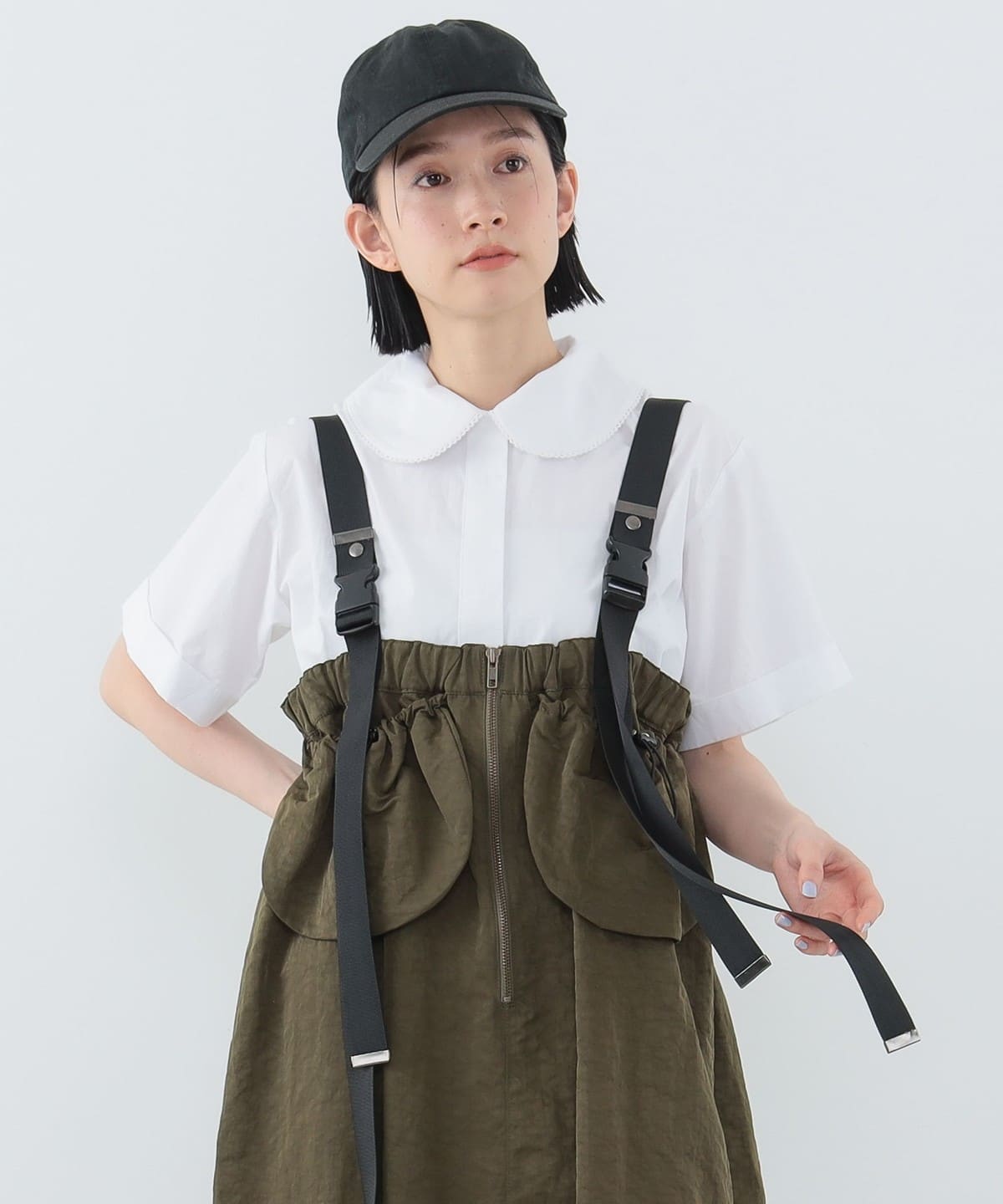 コットン 丸襟 ショート丈 シャツ シャツ・ブラウス WOMEN WHITE ONE SIZE コットン 丸襟 ショート丈 シャツ シャツ・ブラウス WOMEN WHITE ONE SIZE
