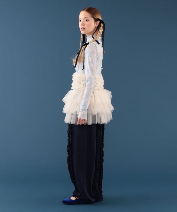 【+10%ポイントUP】2WAY チュール ビスチェ Model : H163 B77 W60 H83　Size : ONE SIZE