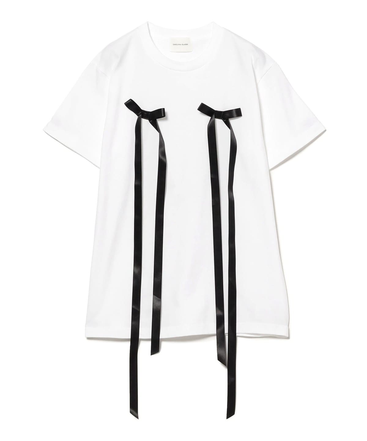 ロングリボン コットン Tシャツ Tシャツ・カットソー WOMEN WHITE ONE SIZE ロングリボン コットン Tシャツ Tシャツ・カットソー WOMEN WHITE ONE SIZE