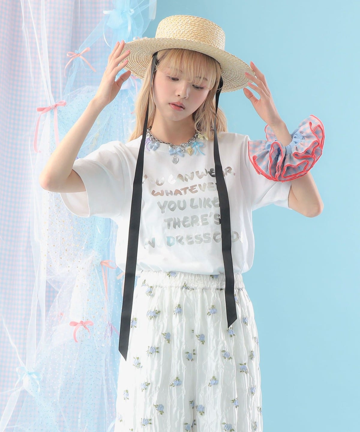 CAROLINA GLASER（カロリナ グレイサー）メッセージ コットン Tシャツ
