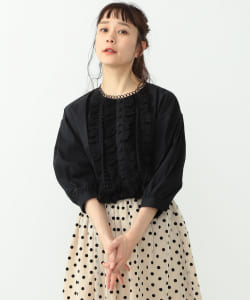 CAROLINA GLASER / コットンフリル レースブラウス