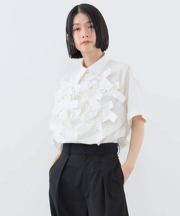 CAROLINA GLASER（カロリナ グレイサー）コットン リボン ショート  