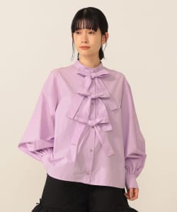リボン コットン ブラウス