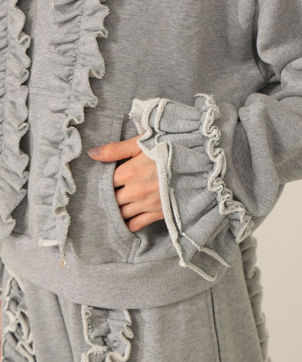 CAROLINA GLASER（カロリナ グレイサー）フリルスウェット フーディ