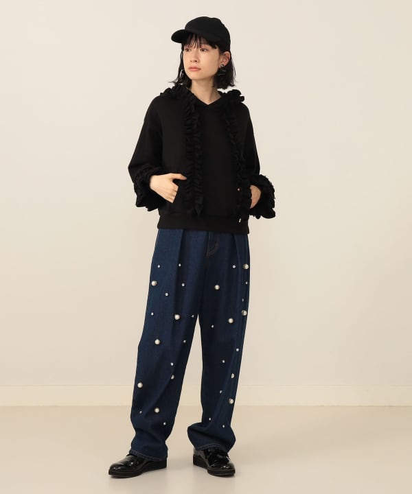 CAROLINA GLASER（カロリナ グレイサー）フリルスウェット フーディ